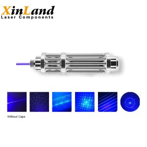 6 In 1 Blue Laser Pointer Pen With 5 Caps 450nm 3000mW High Power Hunting