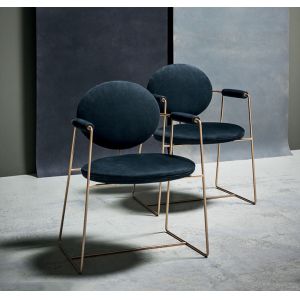 Leisure Modern Golden Stainless Steel Dining Chair Sofa chair for Living Room