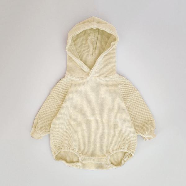 Buy Baby Waffle Hoodie Newborn Long Sleeve Romper 100% Cotton at wholesale prices