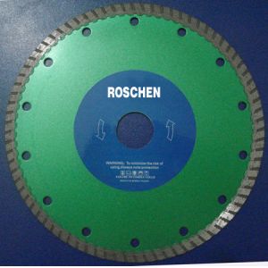 General Purpose 9 inch Waved Turbo Diamond Cutting Blades , Yellow / Green