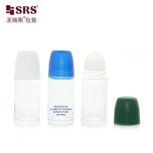 BLPG-C 60ml Clear Transparent Empty Glass Roll On Deodorant Gel Bottle With Logo