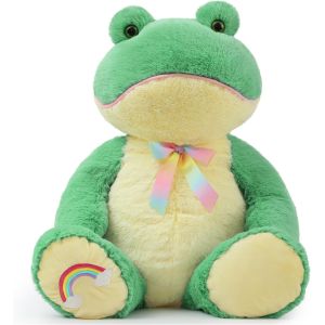 Quality Unisex Giant Frog Plush Toy with Rainbow Embroidery Soft Kids Birthday Gift Party Decor PP Cotton Filling for Stress Relief for sale