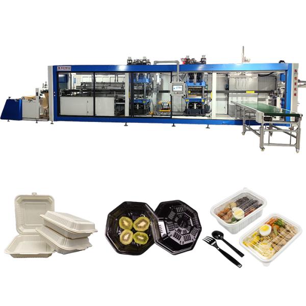 Buy Automatic 3 Station Pressure Thermoforming Machine with 710×850mm Maximum Molding Die Area and 10-30 mold/min Production Efficiency at wholesale prices