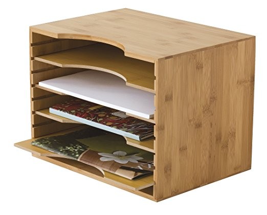 Buy bamboo function desk organizer file tray at wholesale prices