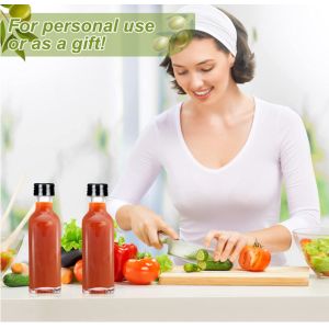 750ml Round Olive Oil Glass Bottle with Customized Black Screw Cap and