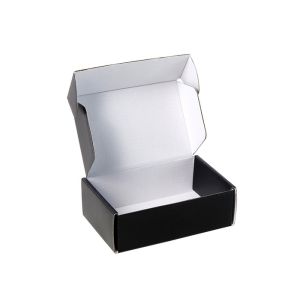 Matte Black Printing Custom Gift Boxes With White E - Flute Corrugated Paper