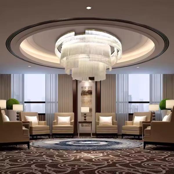 Indoor Ceiling Chandelier Lamp Living Room Dining Room Modern Luxury Bronze Stainless Steel Glass Rod Led Pendant Light