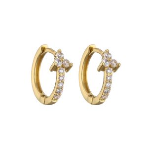 Hoop 24K Gold Jewelry Classic Women Rhinestone Fashion Earrings