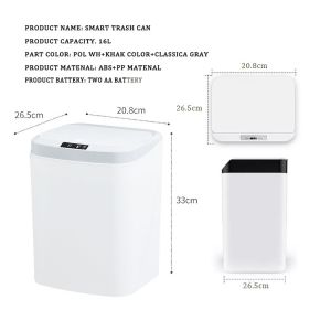 Motion Sensor Trash Can 13 Gallon Nordic Smart Waste Bins Plastic Smart Dust Bin