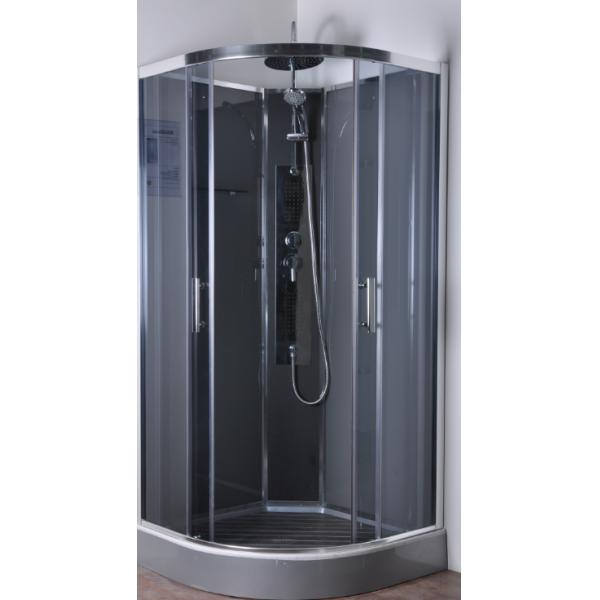 CE Approved Quadrant Shower Cubicles Normal Temperature With Grey Tempered Shelf