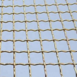 Square Hole Crimped Woven Wire Mesh SS 316 304 Stainless Steel / Brass