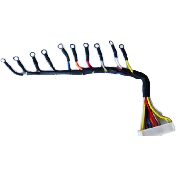 Insulated electronic wiring harness copper wire braided with multi pin terminal