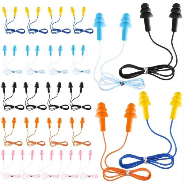 Waterproof Safety Foam Ear Plugs 26.4dB 23.6inch 60cm Reusable Noise Cancelling Ear Plugs