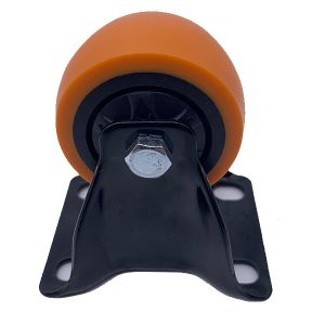 China 2 Inch Orange PU Tread Wheel with Rigid Solid Plate Caster on sale