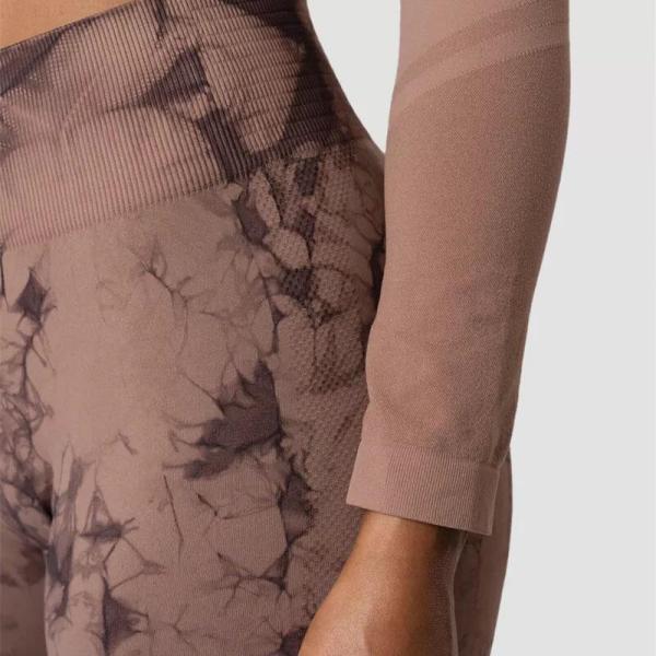 Tie Dye Women Workout 3 Piece Running Wear Jogger Fitness Sets Ribbed Seamless Leggings Gym Sportswear Bra Pants Yoga Set