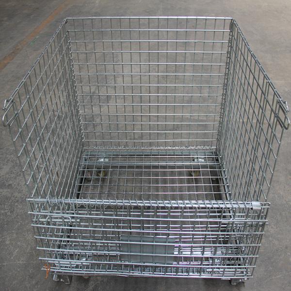 Custom Portable Folding Storage Cage , Mesh Cages For Storage Powder coated