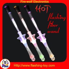 Quality 22cm 4 led button battery light fibe Promotional Flashing Light Stick for sale