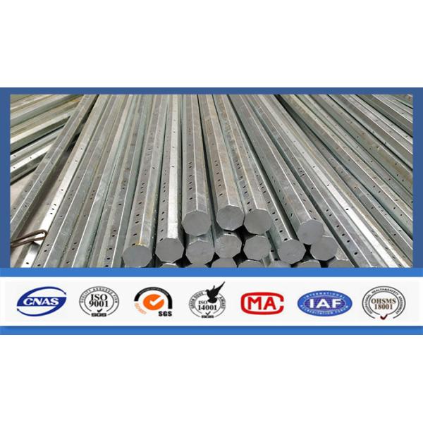 Buy 35FT 500KGF Load 3mm Thick Power Transmission Line Octagonal Galvanized Electrical Steel Pole at wholesale prices