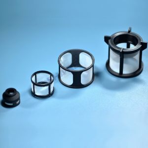 Precision Injection Molded Plastic Parts With Mesh Filters Elements Mesh Inserts
