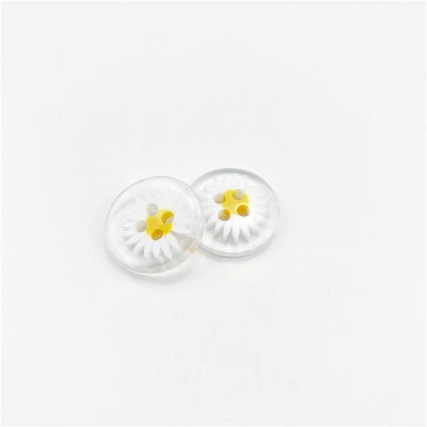 2021 Hot Wholesale 4 Holes Daisy Plastic Resin Button Transparent Chrysanthemum Sewing Clothing Button