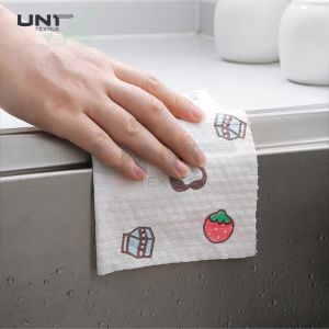 Biodegradable Reusable Spunlace Nonwoven Fabric Bamboo Fiber Towel Cleaning