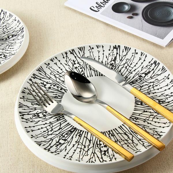 Buy 20pcs Stainless Steel Titanium Plating Golden Cutlery Set at wholesale prices