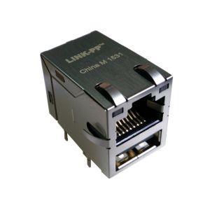 Quality Stacked RJ45 USB Jack LPJE306AGNL for sale
