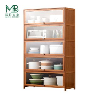 High Quality Bamboo Vertical Storage Cabinets For Kitchen