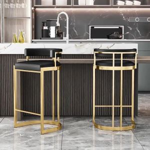 China Bar Room Stools With Stainless Steel Legs Velvet / PU Seat on sale