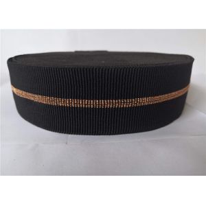 4.5mm Polyester Elastic Webbing Black Clip Gold Wire