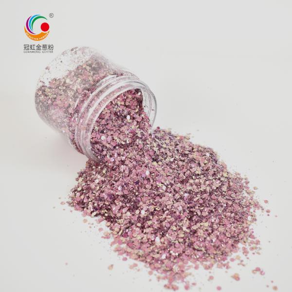 Party Makeup Compatible PET Charming Solvent Resistant Chameleon Glitter Powder Mixes with Mix Sizes and Hexagon