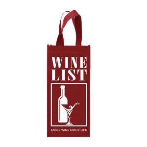 Tote Reusable Double Bottles Non Woven Wine Bags 85gsm Folding Laminated