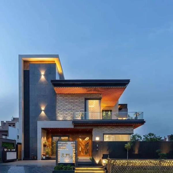 Modern Design Light Steel Frame Prefabricated House Two Storey Luxury Prefab Villa