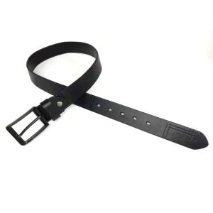 3.5cm Width Cowhide Black Mens Casual Leather Belt
