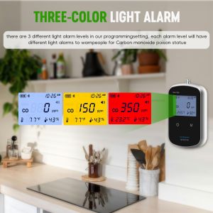 Smart WiFi Portable Carbon Monoxide Detector Alarm - 2.4GHz WiFi & App Control,