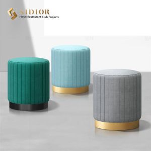 Stool,Ottoman chair, stainless steel, PU leather, fabric upholstery, restaurant