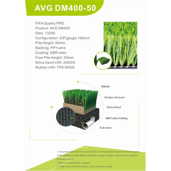 Popular Artificial Football Grass Soccer Turf Carpet 50mm For Oudoor