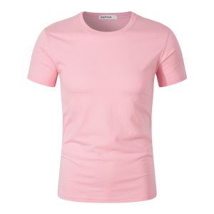 China Pink Sublimation SGS Turtleneck Short Sleeve T Shirt 190g Washed Cotton on sale