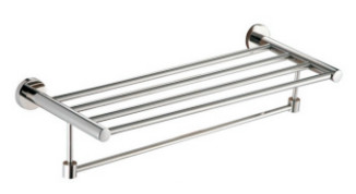 Double towel rack83711B -Polish& Round&Stainless steel 304&Bathroom Accessories