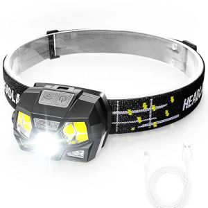 LED Headlamp Safety Light Rechargeable Portable Waterproof Headlamp with 6 Modes