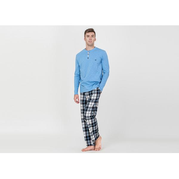 100% Cotton Slub Jersey Fabric Men'S Luxury Pajama Sets , Mens Matching Pajamas