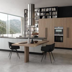 Luxury Kitchen Furniture Solid Wood Kitchen Cabinet With Modern Quartz Stone