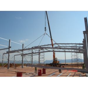 China Lightweight Steel Structure Warehouse Shed with Q355 H Section Frame on sale