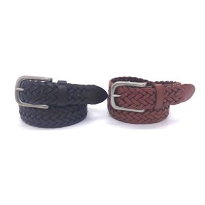 China OEM Pin Buckle 130cm Genuine Braided Leather Belts on sale