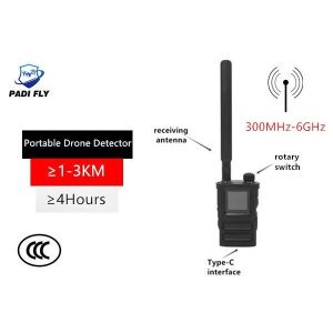 Full Range 300MHz-6GHz Detection Frequency HandHeld Drone Signal Detection Alarm System with Cell  WiFi GPS Jammer