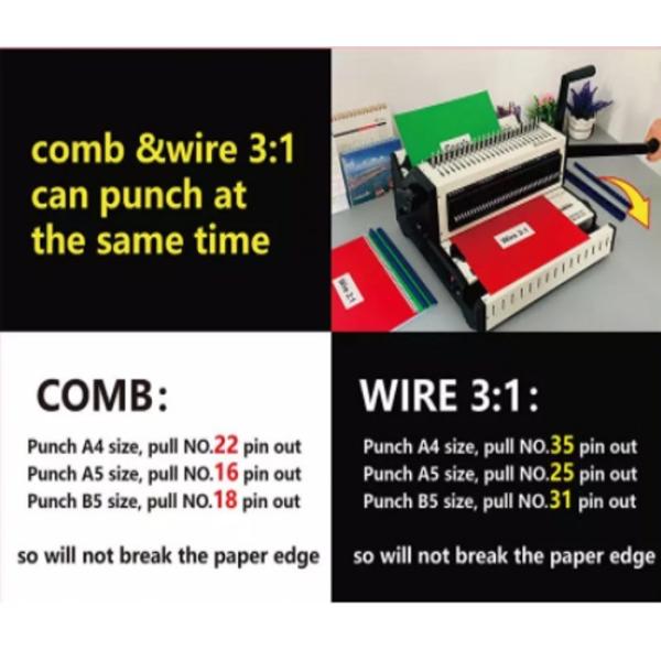 Retail CW2016 Binding Punching Machine Desktop book wire 3/1 binding machine