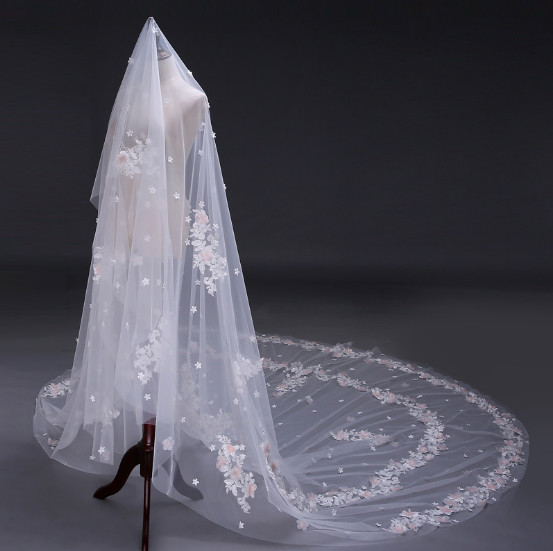 2018 New Korean Bride Long, 3M White Veil, Wedding Accessories, Bridal Accessories Wedding veil wholesale custom