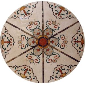 Marble Water Jet Mosaic Tile Medallion Patterns , Inlay Mosaic Tabletop Patterns