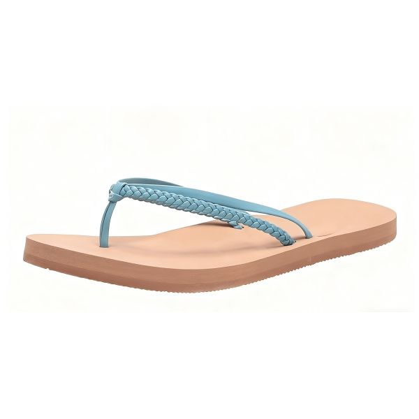 Solid Sock 15mm EVA Fitflop Womens Slippers Pool Flip Flops With Plaited PU Upper