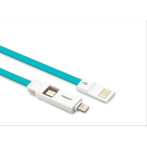 Pisen 2 in 1 USB cable,Iphone X/8(plus)/7(plus)/6(plus)USB cable+Android USB